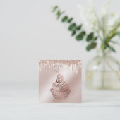 Cakes & Sweets Cupcake Home Bakery Drift Gold Vierkante Visitekaartje (Staand voorkant)