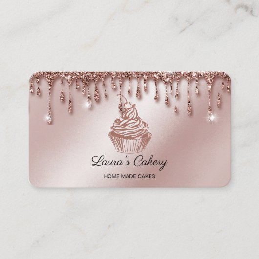 Cakes & Sweets Cupcake Home Bakery Drift Gold Visitekaartje (Voorkant)