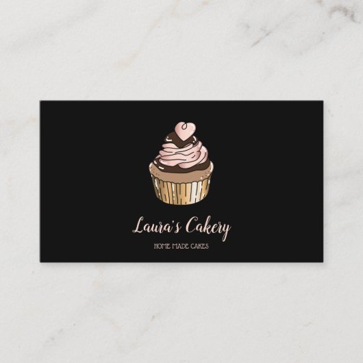 Cakes & Sweets Cupcake Home Bakery Drift Gold Visitekaartje (Voorkant)