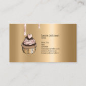 Cakes & Sweets Cupcake Home Bakery Drift Gold Visitekaartje (Achterkant)