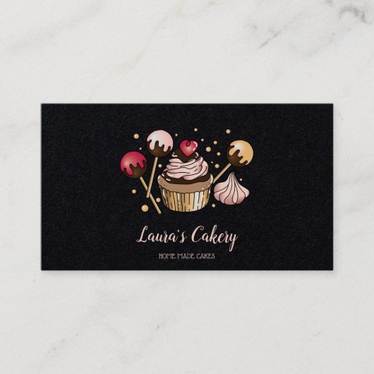 Cakes & Sweets Cupcake Home Bakery Drift Gold Visitekaartje (Voorkant)