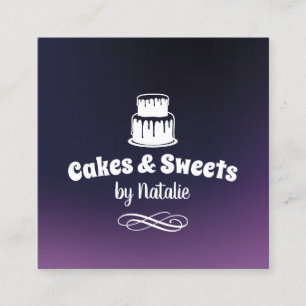 Cakes & Sweets Cupcake Home Bakery Elegant Paars Vierkante Visitekaartje