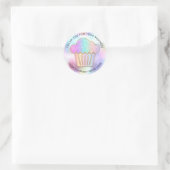 Cakes Sweets Cupcake Home Bakery Name Hologram Ronde Sticker (Tas)