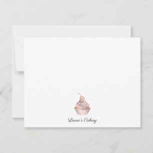 Cakes & Sweets Cupcake Home Bakery Rustige Vintage Notitiekaartje