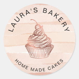 Cakes & Sweets Cupcake Home Bakery Rustige Vintage Ronde Sticker