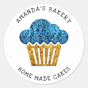 Cakes Sweets Cupcake Home Vegan Bakery Gold Ronde Sticker