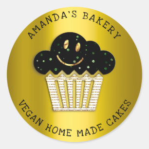 Cakes Zoet Zelfgemaakte Bakkerij Muffin Glimlach G Ronde Sticker