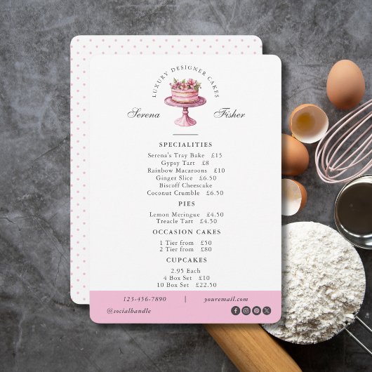 Caketeig Bakkerij Eigen Logo Cafe Menu Prijslijst