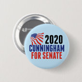 Cal Cunningham voor de Senaat Ronde Button 5,7 Cm (Voorkant /achterkant)
