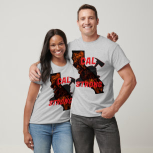 CAL FIRE STRONG AX HELMENT Red T-shirt