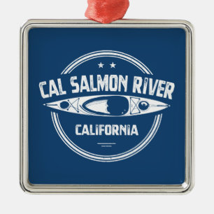 Cal Salmon River California Kayaking Metalen Ornament