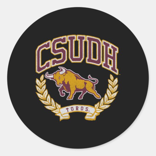 Cal State Dominguez Hills Toros Overwinning Ronde Sticker (Voorkant)