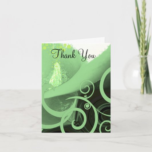 Cala Lilly Green Swirls - Dank u - Bedankkaart (Voorkant)