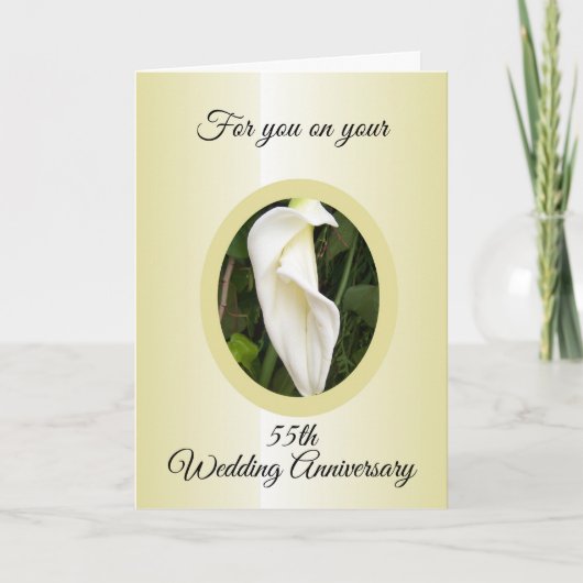 Cala Lily Personalized 55th Wedding Jubileum Kaart (Voorkant)