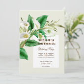 Cala Lily Waterverf Wedding Invitation Kaart (Staand voorkant)