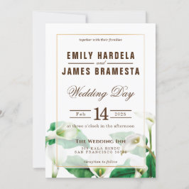 Cala Lily Wedding Invitation Kaart