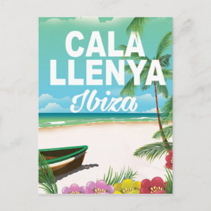 cala llenya ibiza strandreisposter briefkaart