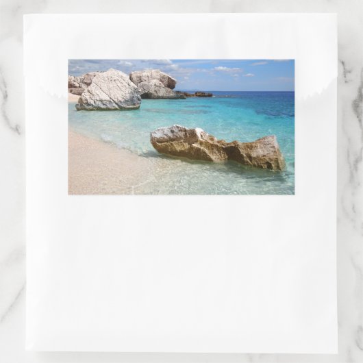 Cala Mariolu plage, Sardaigne autocollant rectangu (Sac)