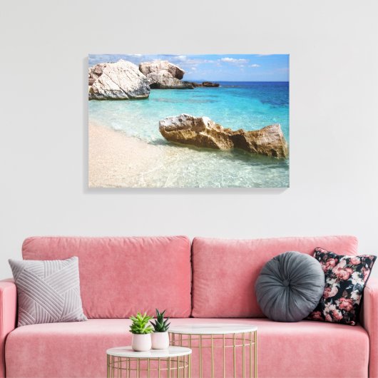 Cala Mariolu strand, Sardinië canvas print (Insitu (Woonkamer))