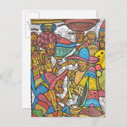 Calabash-markt Briefkaart (Voorkant / Achterkant)