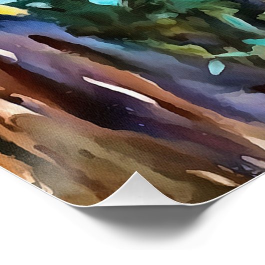 Calabash Tree-bronnen in de herfst van acrylvezels Perfect Poster (Hoek)