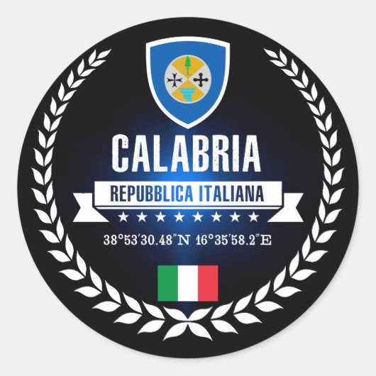 Calabria Ronde Sticker (Voorkant)