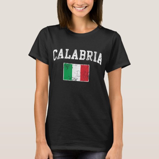 Calabrië Italiaanse vlag Italiaanse afstand T-shirt (Voorkant)