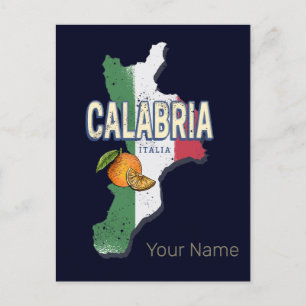 Calabrië Italië Retro Regio Kaart Souvenir