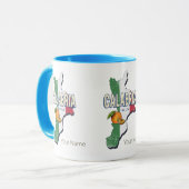 Calabrië Italië Retro Regio Kaart  Souvenir Mok (Voorkant links)