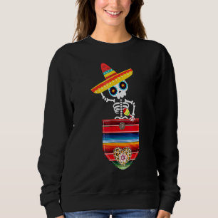 Calaca Blanket Pocket Serape Mexican Gift Cinco de Trui