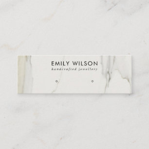 CALACATTA MARBLE TEXTURE STUD EARRING DISPLAY MINI VISITEKAARTJE