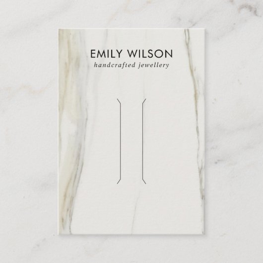 CALACATTA MARMER TEXTUUR HAARCLIP DISPLAY KAART VISITEKAARTJE (Voorkant)