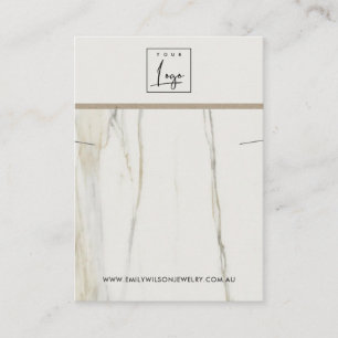 CALACATTA MARMER TEXTUUR KETTING ARMBAND DISPLAY VISITEKAARTJE