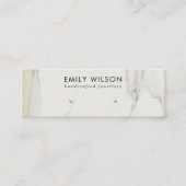 CALACATTA MARMER TEXTUUR STUD OORBEL DISPLAY MINI VISITEKAARTJE (Voorkant)