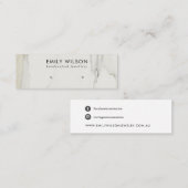 CALACATTA MARMER TEXTUUR STUD OORBEL DISPLAY MINI VISITEKAARTJE (Voorkant / Achterkant)