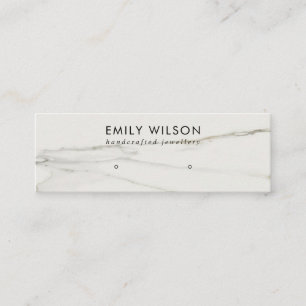 CALACATTA MARMER TEXTUUR STUD OORBEL DISPLAY MINI VISITEKAARTJE