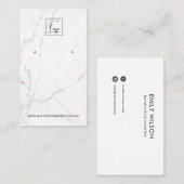 CALACATTA MARMER TEXTUUR STUD OORBEL DISPLAY VISITEKAARTJE (Voorkant / Achterkant)