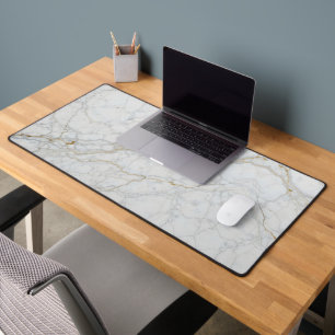 Calacatta marmeren textuur — top-down Uitzicht Bureaumat