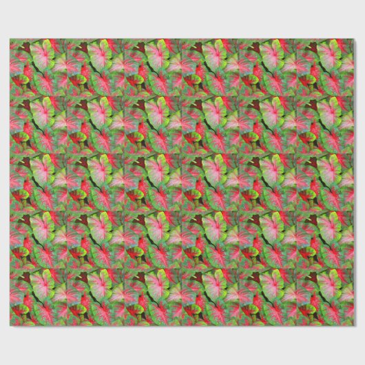 Caladium wrapping Paper in rood en groen Cadeaupapier (Vlak)