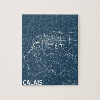 Calais Frankrijk Minimalistische Stadsplattegrond  Legpuzzel