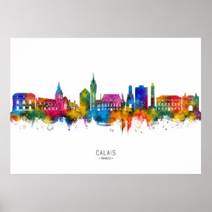 Calais Frankrijk Silhouet Poster