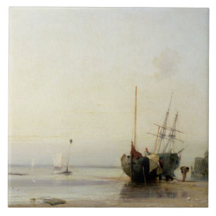 Calais Pier, c.1823-24 (olie op het paneel) Tegeltje
