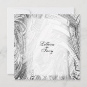 Calamité Faire-part de mariage noir et blanc (Dos)
