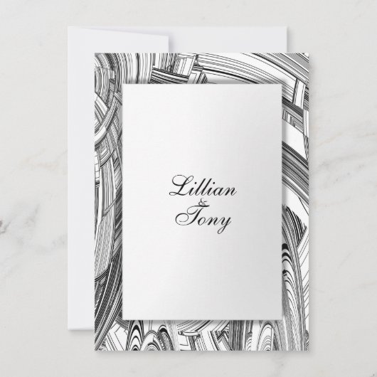 Calamité Faire-part de mariage noir et blanc (Dos)
