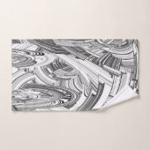 Calamité noir et blanc Art géométrique (Serviette à main)