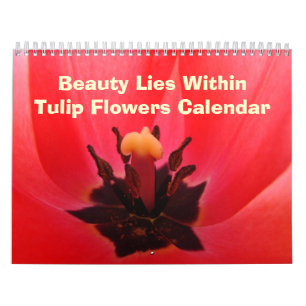 Calandar geeft Tulp Flowers Beauty binnen Kalender