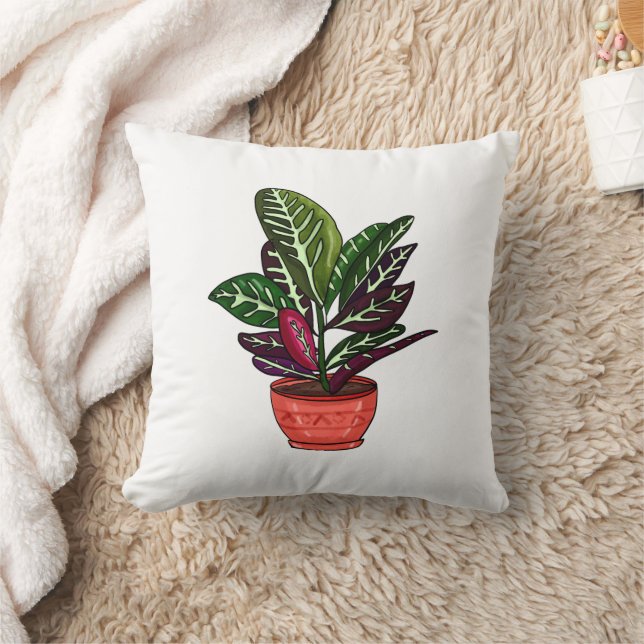Calathea Handgetrokken Plant Sierkussen (Deken)