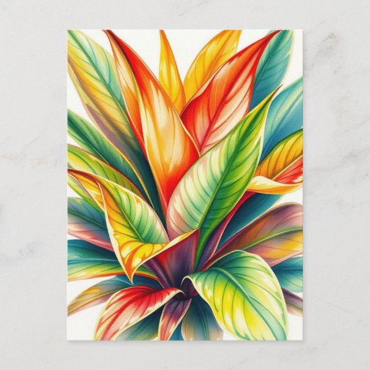 Calathea Prayer Waterverf Briefkaart (Voorkant)