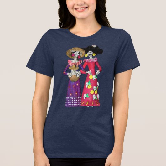 Calavera Amigas Tri-Blend Shirt (Voorkant)
