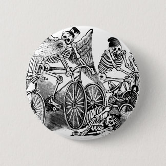 Calavera Bicyclisten ongeveer eind 1800 Mexico Ronde Button 5,7 Cm